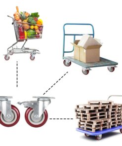 COOCHEER 4’’ Swivel Caster Wheels 1200lbs with Top Plate & Bearing Heavy Duty On Red Polyurethane Wheels Set of 4 (2 Swivel Without Brake, 2 Swivel with Brakes) 4 Inch-Half with Brake 14 61zLy2bjw5L