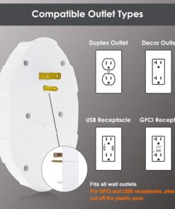 BESTTEN USB Wall Outlet Surge Protector with 2.4A Dual USB Charging Ports and 6 Grounded Outlets, 15A/125V/1875W, ETL Listed, White 1 25 61zNA9aLs9L