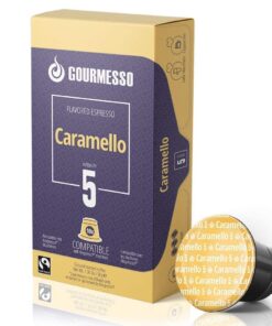 Gourmesso 50ct Flavored Espresso Pods | Int.5 | Proudly Fairtrade | Compatible with Nespresso Original Capsule Machines | Caramel Vanilla Chocolate Hazelnut Coconut | Medium Roast 50ct Flavors Bundle 10 Count (Pack of 5) 28 61zNzRvGq7L