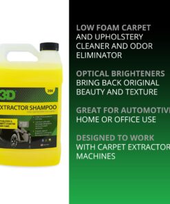 3D Extractor Carpet Cleaner Shampoo for Machine Use - Upholstery Cleaner, Stain Remover & Odor Eliminator - Low Foam, No Residue Formula 1 Gallon 7 61zOFa7fWlL