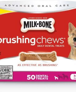 Milk-Bone Brushing Chews Daily Dental Dog Treats, Mini, 56 Count 56 Count (Pack of 1) Daily Dental Treats 13 61zOkylkptL