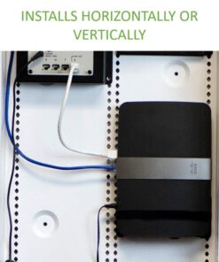 Legrand - OnQ Universal Wall Mounting Plate, Secure Devices in Structured Media Enclosure, Cable Management Box, 2 Velcro Hook and Loop Straps, Recessed Media Box to Organize Cable, Black, 36489601 Half Width Universal 16 61zQlhgU L