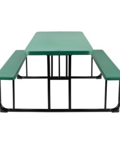 Norwood Commercial Furniture Blow- Molded Plastic Picnic Table, Green/Black, NOR-PTBM7260-6-10, 72"D x 57"W x 30"H 1-(Pack) 34 61zQnMknx L