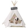 little dove Pet Teepee Dog & Puppy Cat Bed, Portable & Washable Pet Tents, House for Pets Beige Color 24 Inch no Cushion