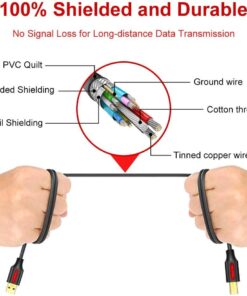 Yeung Qee USB 3.0 Cable A Male to B Male 15 ft,Superspeed USB 3.0 Type A to B Male Cable Compatible with Printers,Docking Station,External Hard Drivers,Scanner,USB Hub and More Devices (15FT/5M) 15FT/5M 11 61zTGmJxdLL 1