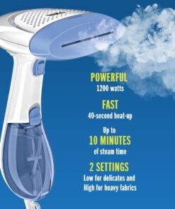 Conair Handheld Garment Steamer for Clothes, ExtremeSteam 1200W, Portable Handheld Design,White/Blue White/Blue 30 61zWDkYhPTL