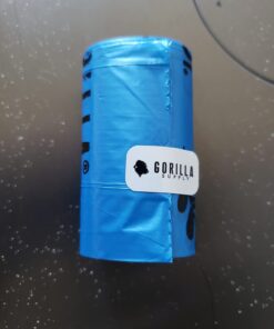 GORILLA SUPPLY Dog Poop Waste Bags with Dispenser and Leash Tie, 9" x 13", Blue, 1000 Count 42 61zWfwr154L