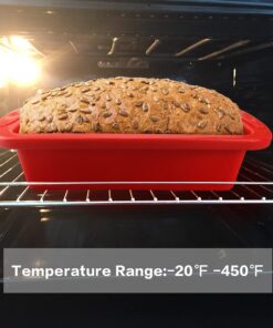 SILIVO Silicone Bread and Loaf Pans (2 Pack) - Nonstick Silicone Baking Mold for Homemade Loaf, Bread and Meatloaf - 8.9x3.7x2.5 inch Set of 2 23 61zXXhCXvTS