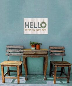 Marla Rae "HELLO, Come As You Are" Wooden Wall Art - Blessed Signs for Home Decor, Best Cursive Wood Art for Home, Office, Schools, Foyer, Entryway, Living Room, Party Decoration Hello Sign (18"x12") 8 61zXcl2v18L