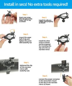 Dash Cam Mirror Mount Kit for Rexing V1,Falcon F170,Z-Edge,Old Shark,YI,Kdlinks X1,VANTRUE and Most Dash Camera and Car Camera 30 61zZBTmDOxL