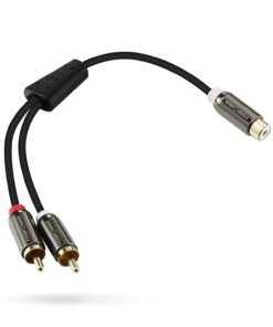 FosPower Y Adapter (8 inch) 2 RCA (Male) to 1 RCA (Female) Stereo Audio Y Adapter Subwoofer Cable (24k Gold Plated) 2 Male to 1 Female Y Splitter Connectors Extension Cord 16 61zZdDw UkL