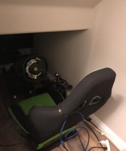 OpenWheeler GEN3 Racing Wheel Stand Cockpit Green on Black | Fits All Logitech G923 | G29 | G920 | Thrustmaster | Fanatec Wheels | Compatible with Xbox One, PS4, PC Platforms 24 61zZw5goJL