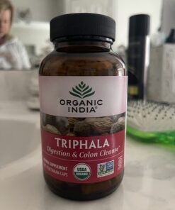 ORGANIC INDIA Triphala Herbal Supplement - Digestion & Colon Support, Immune System Support, Adaptogen, Nutrient Dense, Vegan, Gluten-Free, USDA Certified Organic, Non-GMO - 180 Capsules 180 Count (Pack of 1) 18 61za7PG5erL
