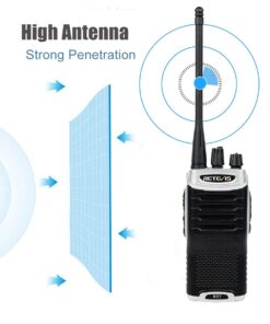 Retevis RT7 Walkie Talkies for Adults Rechargeable 16CH Hand Free Emergency Long Range Two Way Radio with Earpieces(Silver Black,5 Pack) with original G shape earpiece 18 61zaksX0TuL