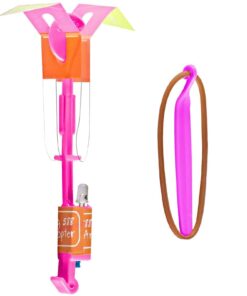 Dozen Light Up LED Slingshot Style Flying Helicopter Toy 5 61zb7xZl9L