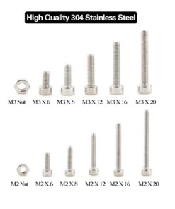 Alternative view of Hilitchi 420pcs M2 M3 Stainless Steel Hex Socket Head Cap Screws Nuts Assortment Kit with Box (304 Stainless Steel)