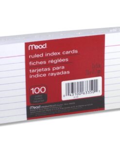 Alternative view of Mead 3 x 5-Inch Index Cards, Ruled, 100 Count, White (63350) Pack Of 6