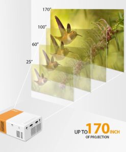 Mini Projector, PVO Portable Projector for Cartoon, Kids Gift, Outdoor Movie Projector, LED Pico Video Projector for Home Theater Movie Projector with HDMI USB Interfaces and Remote Control projector YG300Pro 29 61zcNum3tWL