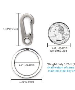 TI-EDC Titanium Keychain Carabiner Clip - Mini Quick Release Snap Hook and Key Ring, Key Organizer Holder for Men and Women Standerd 16 61zcck5e4tL