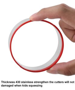 Cookie Cutter Set, 5Pc. 4", 3.3", 2.5",1.7", 1" Round Metal Baking Cutter for Pastry, Biscuits, Dumpling Wrapper and Boxed Cake 5pcs 12 61zdHnjeW0L