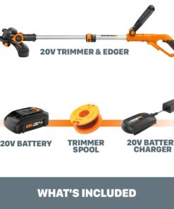 WORX WG162 20V Power Share 12" Cordless String Trimmer & Lawn Edger (Battery & Charger Included) 12 inches 21 61zdqKRcvZL