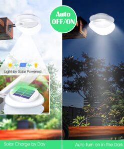DBF Outdoor Solar Gutter Lights【Upgraded Version】 Solar Fence Post Lights Wall Mount Decorative Deck Lighting Auto On/Off Solar Landscape Lights for Eaves Yard Garden Highlight Gate (Pack of 6) White 27 61zf1 kSS3L