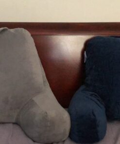 LINENSPA Reading Pillow with Shredded Memory Foam- Back Pillow for Sitting in Bed, Reading, Gaming, Watching TV – Chair Pillow with Arms, Dorm Room Essentials, Stone Standard 52 61zgtU2lHaL