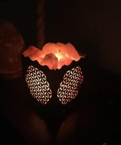 CRYSTAL DECOR Himalayan Pink Salt Lamp Basket & Dimmer Cord Bulb Flower 31 61ziKQ PdHL