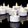 Flameless Tea Lights Candles 50/100/150 Packs LED Battery Operated Electric Votive Fake Candles Realistic Flickering and 200+ Hours Long Lasting Bright for Celebrations Festivals (50 Packs, White) 50 Pack 4 61zkBwnBYyL
