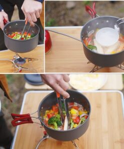 Alternative view of Bulin 24/13/11/8/4 PCS Camping Cookware Mess Kit Lightweight Backpacking Cooking Set Outdoor Cook Gear for Family Hiking, Picnic(Kettle, Pot, Frying Pan, Bowls, Plates, Spoon) 13 PCS