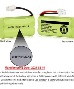 iMah BT183342/BT283342 Cordless Phone Battery Also Compatible with BT166342/BT266342 BT162342/BT262342 AT&T EL52100 EL50003 CL80100 CL80111 CRL80112 EL50003 VTech CS6709 CS6609 CS6509 CS6409, 3-Pack 9 61zo9 TH3DL 1