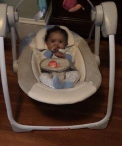 Ingenuity Soothe 'n Delight Compact Portable 6-Speed Plush Baby Swing with Music, Folds Easy, 0-9 Months 6-20 lbs (Cozy Kingdom) Cozy Kingdom 34 61zr9hA5ABL