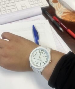 Nine West Women's NW/1678WTWT Matte White Rubberized Bracelet Watch 19 61zt lrcVyL