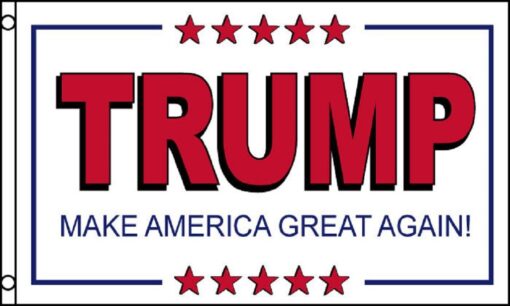 TrendyLuz Flags Donald Trump White Flag President Make America Great Again MAGA 3x5 Feet Printed Flag with Grommets by