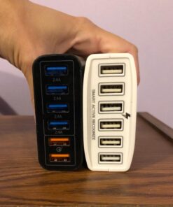 Key Power Quick Charge 3.0 Wall Charger, 60W 6-Port USB Fast Charger Desktop Charging Station for iPhone/PRO MAX/XS Max/XR/X/8/7/Plus, iPad Pro/Air 2/Mini, Galaxy S10/S9/S8/S7/Plus HTC and More 57 61zuUzwCkL