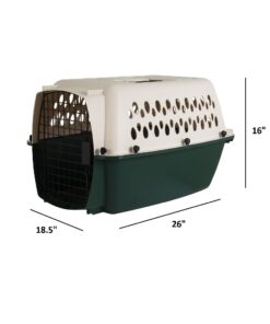Petmate Ruffmaxx Travel Carrier Outdoor Dog Kennel, 360-degree Ventilation, 26", Green, Made in USA Almond & Green 26.0"L x 18.5"W x 16.0"H 22 61zugekNLvL