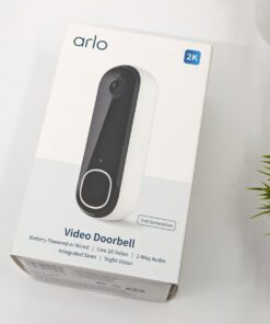 Arlo Video Doorbell 2K (2nd Generation) – Battery Operated or Wired Doorbell, Smart Wi-Fi, Two-Way Audio, Night Vision, Security Camera, Surveillance, White – AVD4001 55 61zuhwEprL