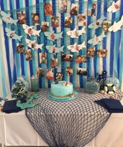 Bilipala Decorative Fish Netting, Fishing Net Decor, Ocean Pirate Beach Theme Party Decorations, Mediterranean Decor, Blue 22 61zwGFMeQUL