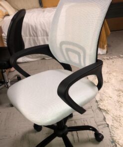 Ergonomic Office Chair Mesh Cheap Desk Chair Task Computer Chair Lumbar Support Modern Executive Adjustable Rolling Swivel Chair for Back Pain, White 32 61zxXcJFWL