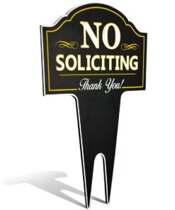 Signs Authority No Soliciting Outdoor Metal Yard Sign for Home, House and Business | Made with Heavy Duty DiBond Aluminum | Stop Solicitation, Deter Door Knockers and Bell Ringers (15"x9.5", Pack 1) No Soliciting Metal Non-Reflective 28 61zzDeGt6qL
