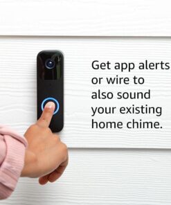 Blink Video Doorbell | Two-way audio, HD video, motion and chime app alerts and Alexa enabled — wired or wire-free (Black) Black Video Doorbell Standalone 26 61zzicZVjJL