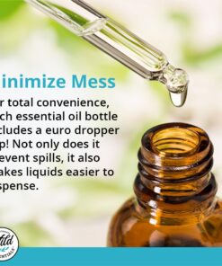 Wild Essentials 5ml Amber Glass Bottles with Euro Dropper Caps (12 Pack) - Great for Essential Oils, Perfumes and DIY Aromatherapy - Easy to Fill, Clean and Reuse - Protective and Durable 5ml-Pack of 12 16 61zznsjaVTL