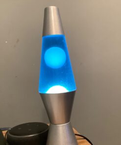 Lava Lite 1953 Silver Base Lamp with White Wax in Blue Liquid, 11.5", White Wax/Blue Liquid/Silver Base White / Blue / Silver 28 61zzvbzl JL