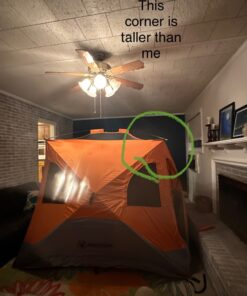Gazelle Tents T4 Hub Tent, Easy 90 Second Set-Up, UV Resistant, Removable Floor, 4-Person, Orange, 78"x 94" x 94" 22272 T4 Orange/Grey 48 71 0kFNb10L