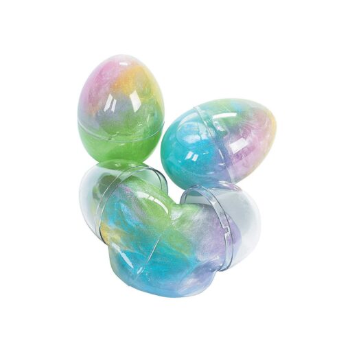 Rainbow Glitter Slime Filled Eggs (1 Dozen) Easter Egg Hunt Supplies, Birthday Party Favors & Prizes 1