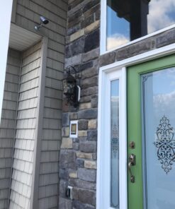 WALI Bullet Dummy Fake Surveillance Security CCTV Dome Camera Indoor Outdoor with one LED Light Warning Security Alert Sticker Decals (TC-S4), 4 Packs, Silver 37 71 1pJ53GRL