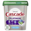 Cascade Platinum Dishwasher Pods, Detergent, Soap Pods, Actionpacs with Dishwasher Cleaner and Deodorizer Action, Fresh, 62 Count 62 Count (Pack of 1) 38 71 268JmbAL