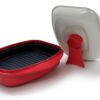 Microhearth Grill Pan for Microwave Cooking, Red 18 71 2iqsX7pL