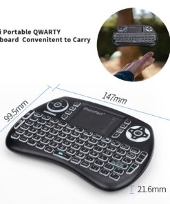 (Newest Upgrade) iPazzPort Mini Bluetooth Keyboard with Touchpad (Handheld Keyboard), Backlit Mini Wireless Keyboard with 2.4G USB Dongle for Google/Android TV Box/FireStick/Laptop/PC KP-21SM Bluetooth&2.4RF 26 71 59dBnmGS