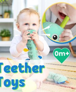 LIGHTDESIRE Baby Toys Musical Caterpillar,Infant Toys Stuffed Animal Toys with Ruler Design and Ring Bell,Baby Teething Toys for Tummy Time Newborn Boys Girls 0 3 6 12 Months(Blue) Blue With Teether 12 71 5S8r8TxL